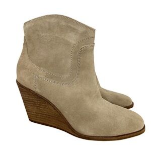 Lucky Brand Suede Wadier Wedge Ankle Boots 7 NWT